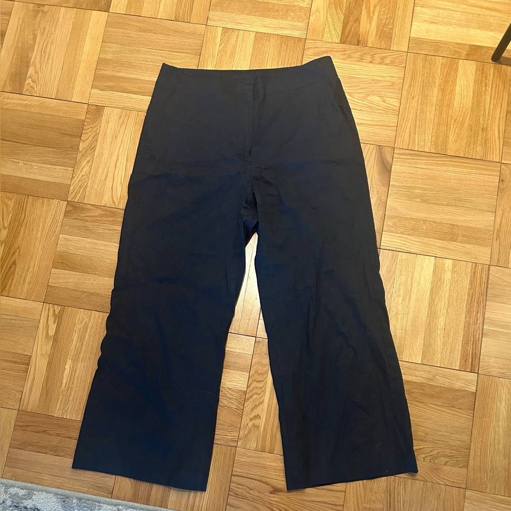 Theory Navy Wide-Leg Crop Pants size 10